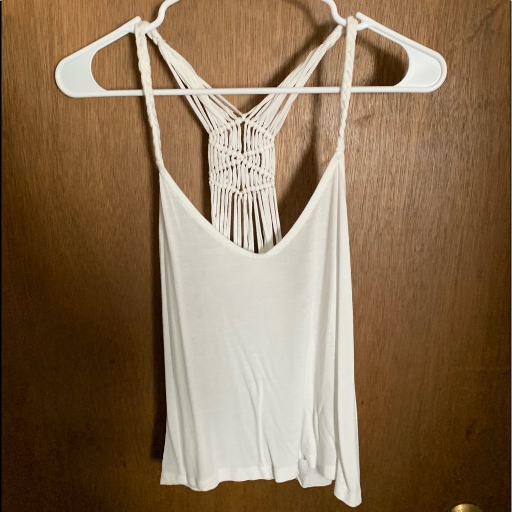 White crop top with cute back